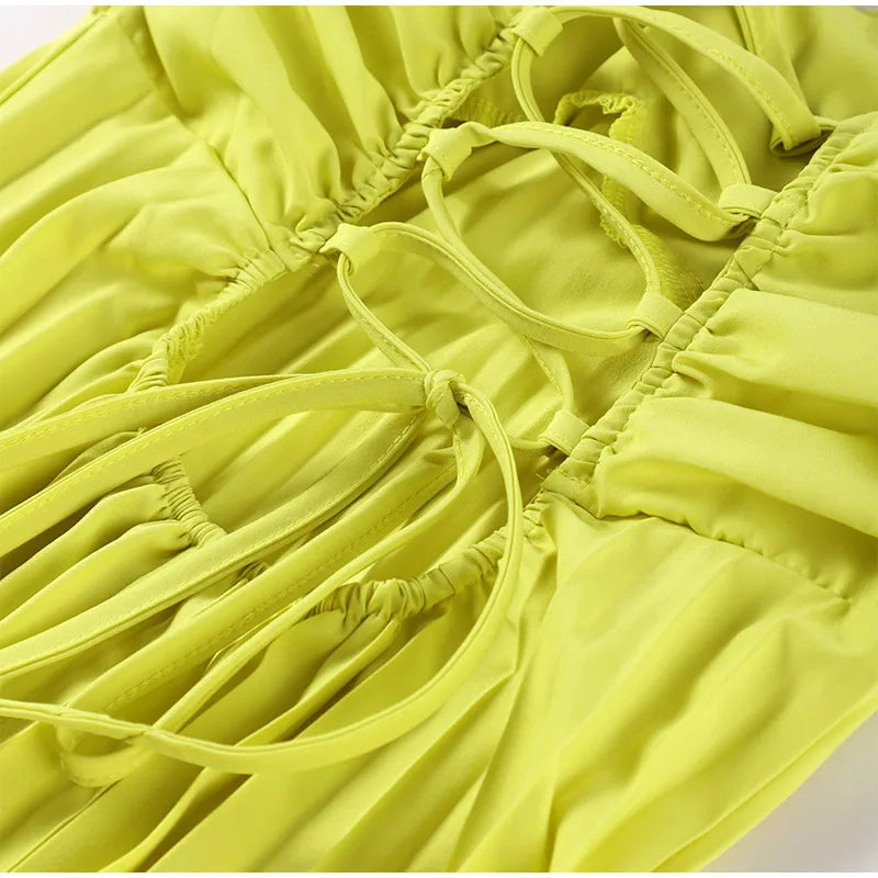 Vestidos plisados con cinta sin tirantes para mujer, vestido largo Sexy sin mangas y espalda descubierta, batas de fiesta de noche para señora nueva de primavera 2025