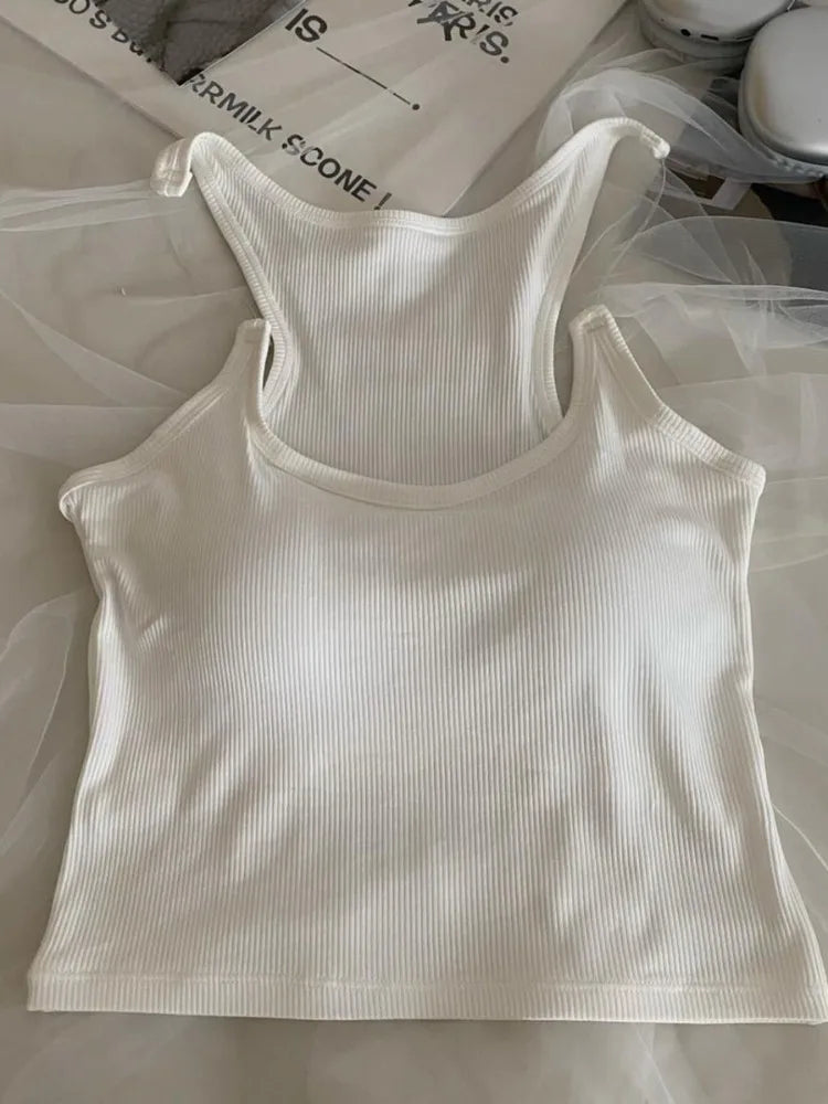 Tossy-Camiseta sin mangas con tirantes invisibles para mujer, Camiseta básica sin mangas acanalada de punto, corpiño con corsé recortado, Tops con hombros abiertos