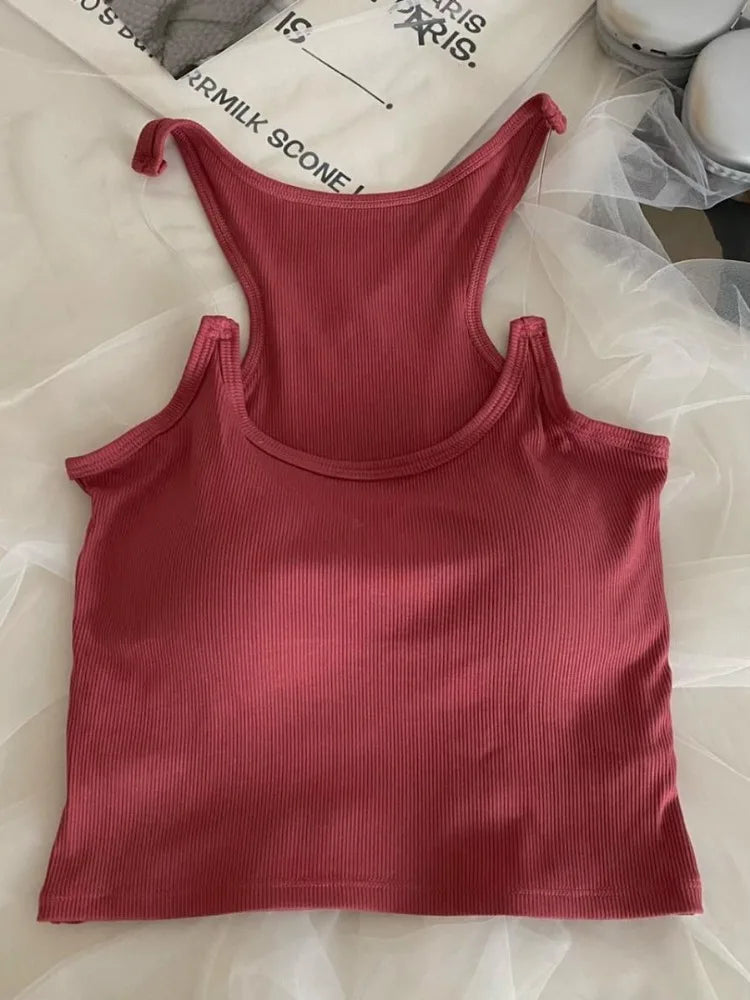 Tossy-Camiseta sin mangas con tirantes invisibles para mujer, Camiseta básica sin mangas acanalada de punto, corpiño con corsé recortado, Tops con hombros abiertos