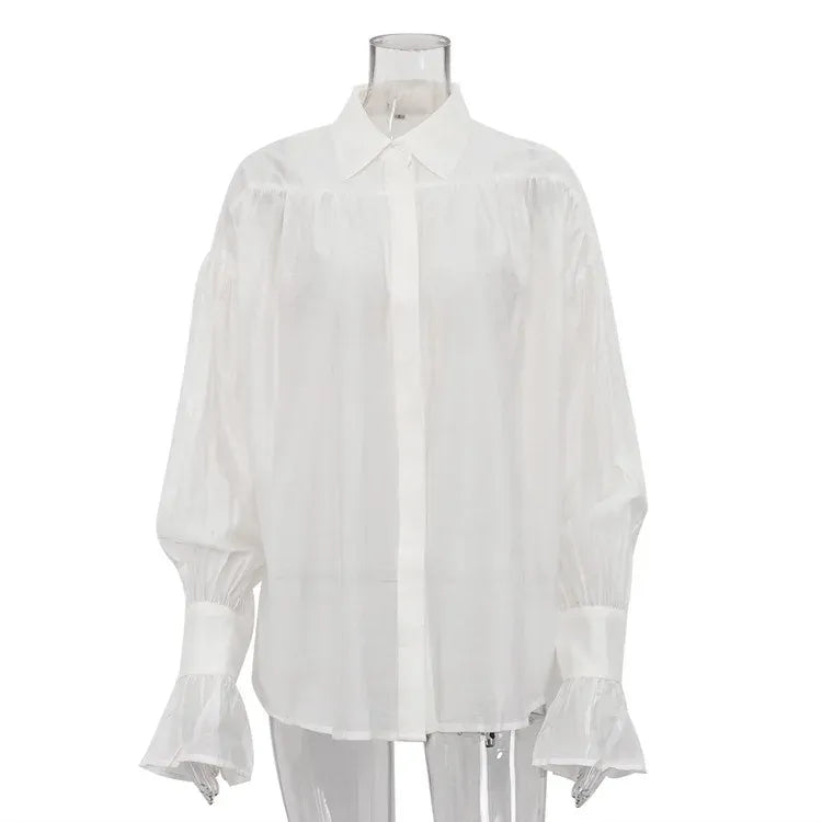 Camisa Elegante Lapela Rosa