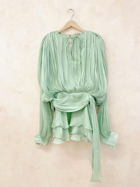 Twotwinstyle blusa sólida mini vestidos para mulheres com decote em v manga longa emendado rendas até vestido estilo doce roupas femininas moda