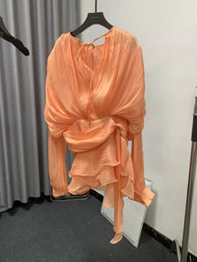Twotwinstyle blusa sólida mini vestidos para mulheres com decote em v manga longa emendado rendas até vestido estilo doce roupas femininas moda