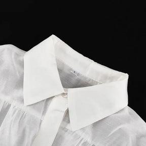 Camisa Elegante Lapela Rosa