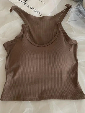 Tossy-Camiseta sin mangas con tirantes invisibles para mujer, Camiseta básica sin mangas acanalada de punto, corpiño con corsé recortado, Tops con hombros abiertos