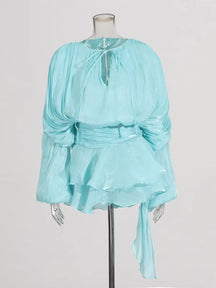 Twotwinstyle blusa sólida mini vestidos para mulheres com decote em v manga longa emendado rendas até vestido estilo doce roupas femininas moda