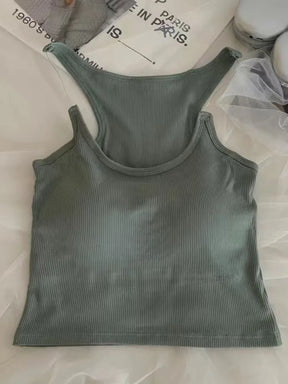 Tossy-Camiseta sin mangas con tirantes invisibles para mujer, Camiseta básica sin mangas acanalada de punto, corpiño con corsé recortado, Tops con hombros abiertos