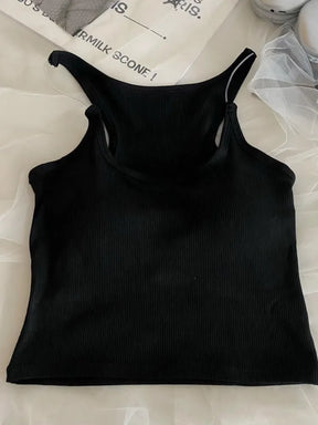 Tossy-Camiseta sin mangas con tirantes invisibles para mujer, Camiseta básica sin mangas acanalada de punto, corpiño con corsé recortado, Tops con hombros abiertos