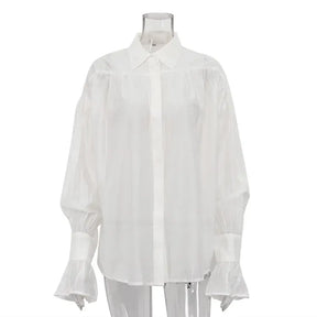 Camisa Elegante Lapela Rosa